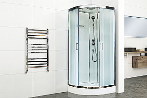 Душевая кабина Royal Bath FATO RB 90HK-M-CH 90x90 стекло рифленое/профиль хромированный купить в интернет-магазине Sanbest