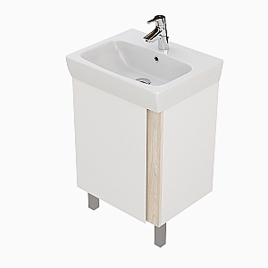 Тумба с раковиной Акватон Кантри 55 белая/дуб верона для ванной в интернет-магазине Sanbest