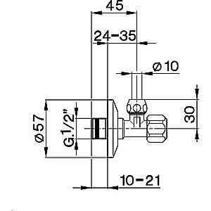 Угловой вентиль Cisal Complementi ZA00279021 купить в интернет-магазине сантехники Sanbest