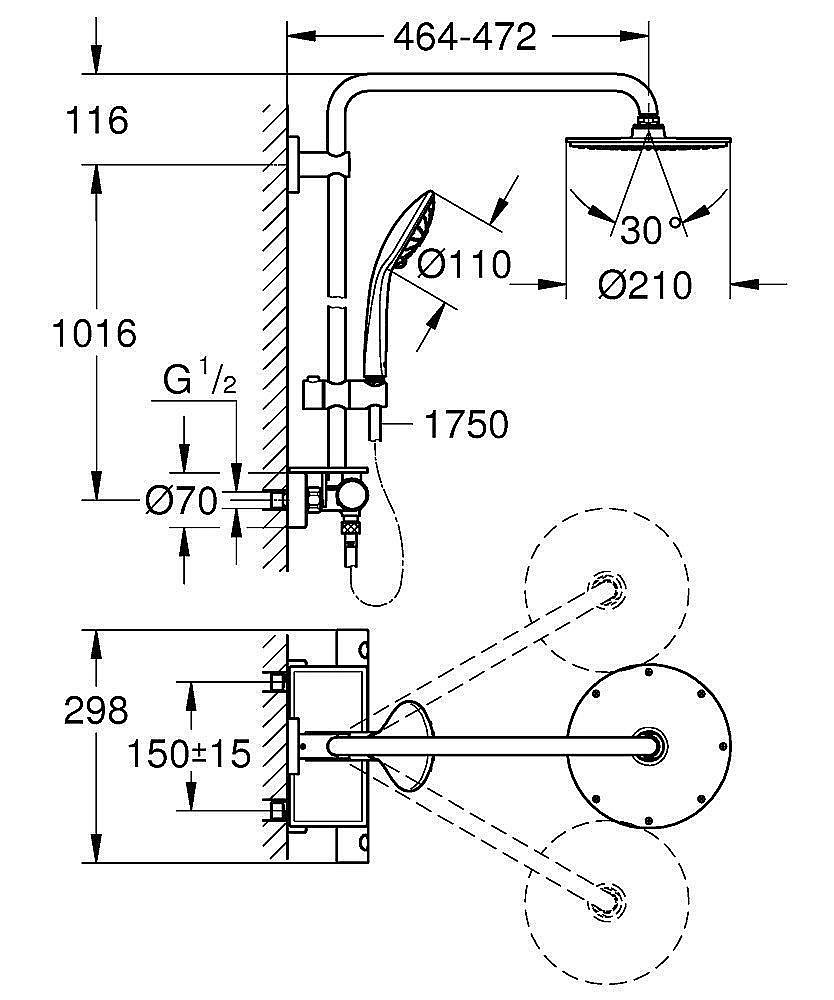 Душевая система Grohe Euphoria System 26363000 купить в интернет-магазине сантехники Sanbest