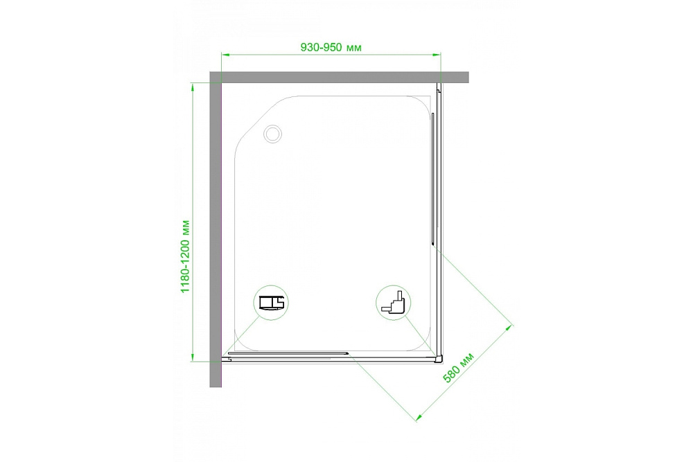 Душевой уголок Royal Bath RB1295HPD-C-BL 95х120 матовый купить в интернет-магазине Sanbest