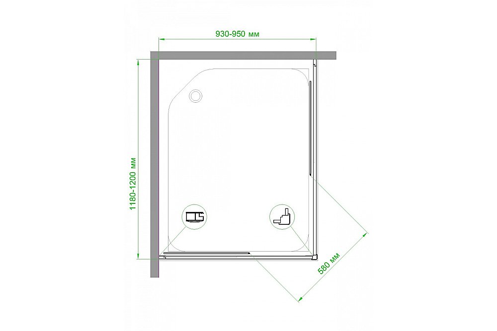 Душевой уголок Royal Bath RB1295HPD-C-BL 95х120 матовый купить в интернет-магазине Sanbest