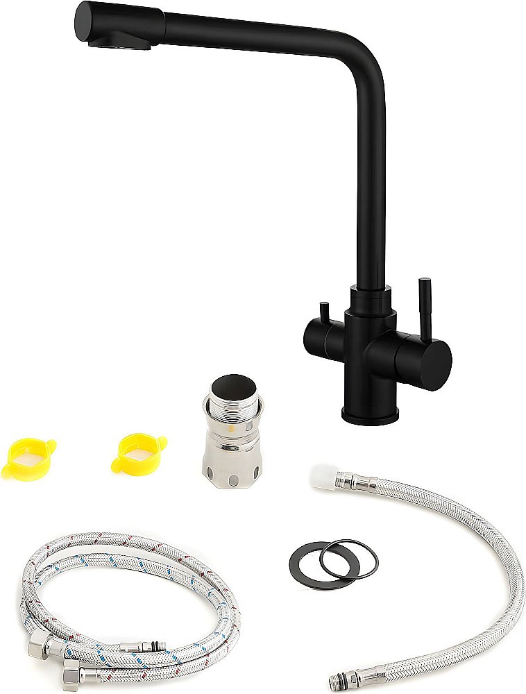 Смеситель для кухни Orange Boni M15-008b черный матовый купить в интернет-магазине сантехники Sanbest