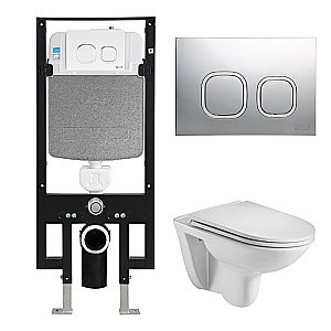 Унитаз с инсталляцией WeltWasser AMBERG 497 + BAARBACH 004 GL-WT + AMBERG RD-MT CR купить в интернет-магазине Sanbest