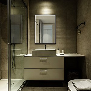 Зеркало ABBER See AG6110SC-0.65 65x90 черный в ванную от интернет-магазине сантехники Sanbest