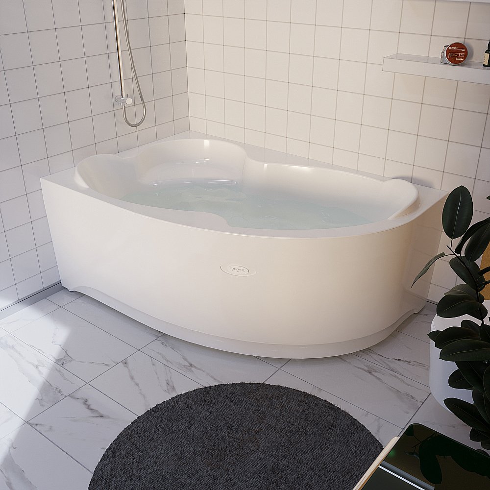 Ванна с гидромассажем Радомир Ирма 169х110 ТЕРАПИЯ ХРОМ белая купить в интернет-магазине Sanbest