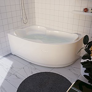 Ванна с гидромассажем Радомир Ирма 169х110 ТЕРАПИЯ ХРОМ белая купить в интернет-магазине Sanbest