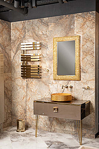 Консоль с раковиной и столешницей Armadi Art LUCIDO 770-100-BB 100 бронзированный коричневый для ванной в интернет-магазине сантехники Sanbest