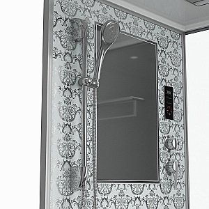 Душевая кабина Niagara Luxe 7714W 100х90 профиль серебро/стекло прозрачное купить в интернет-магазине Sanbest