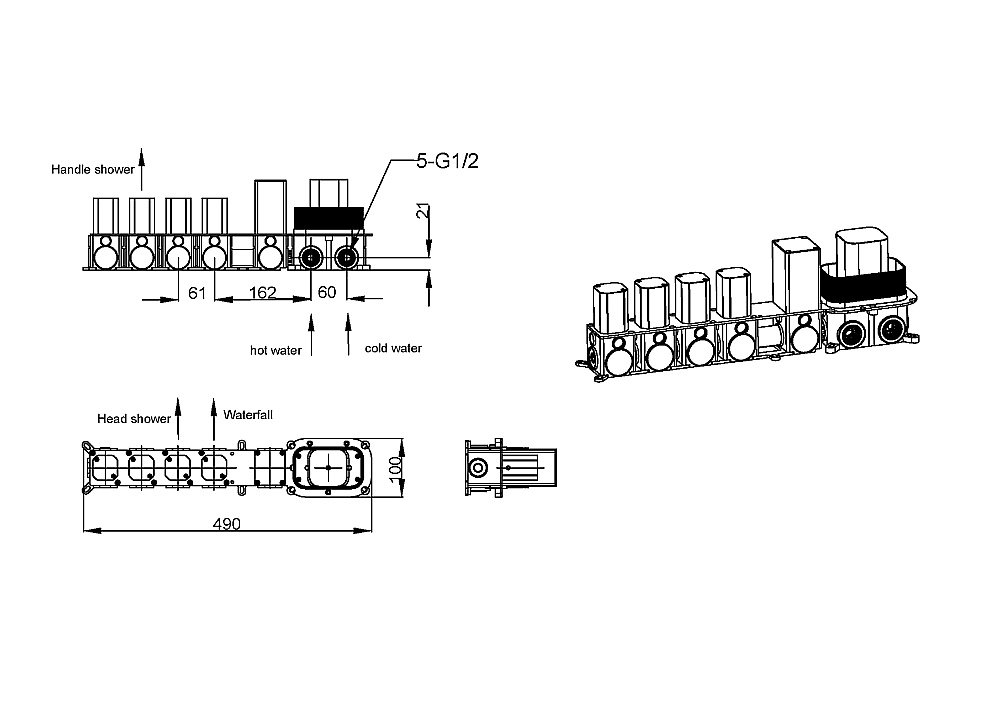 Душевая система Boheme ZODIAC 133-NB никель брашированный купить в интернет-магазине сантехники Sanbest