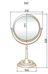 Зеркало косметическое настольное Boheme Medici 502 купить в интернет-магазине сантехники Sanbest