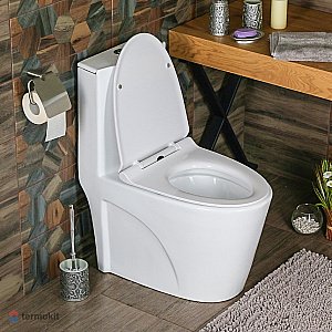 Унитаз моноблок Melana MLN-2010 белый, с крышкой микролифт, безободковый купить в интернет-магазине Sanbest