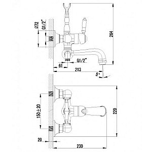 Смеситель для ванны Lemark Villa LM4812C купить в интернет-магазине сантехники Sanbest