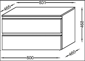 Нижняя тумба Jacob Delafon VOX EB2061-RA-N18 80 белый глянец для ванной в интернет-магазине сантехники Sanbest