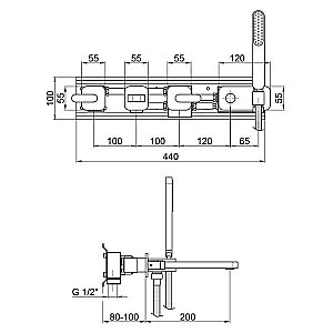 Смеситель для ванны с душем Webert Living LV720901015 купить в интернет-магазине сантехники Sanbest