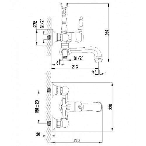 Смеситель для ванны Lemark Villa LM4812C купить в интернет-магазине сантехники Sanbest
