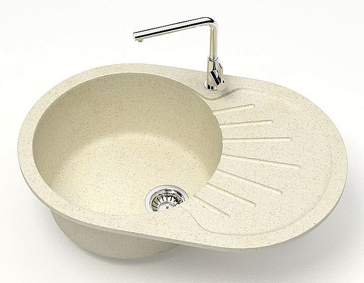 Кухонная мойка Azario Flora 73х45 CS00079912 бежевая купить в интернет-магазине сантехники Sanbest