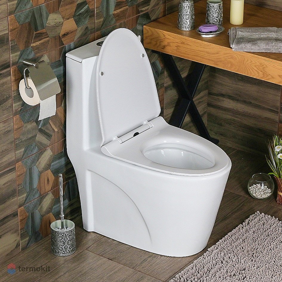 Унитаз моноблок Melana MLN-2010 белый, с крышкой микролифт, безободковый купить в интернет-магазине Sanbest