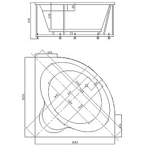 Ванна Aquatek Ума 145х145 UMA145-0000001 белая купить в интернет-магазине Sanbest