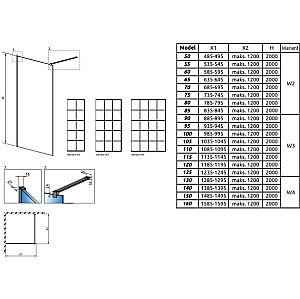 Душевое ограждение Radaway Modo X Black II Factory 130 389334-54-55 стекло прозрачное/профиль черный матовый купить в интернет-магазине Sanbest