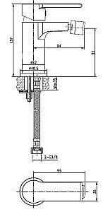 Смеситель для биде Cersanit BRASKO BLACK 63110 купить в интернет-магазине сантехники Sanbest