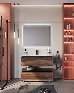 Нижняя тумба Cezares SLIDER-1000-1C-PI-NA-P орех дымчатый для ванной в интернет-магазине сантехники Sanbest