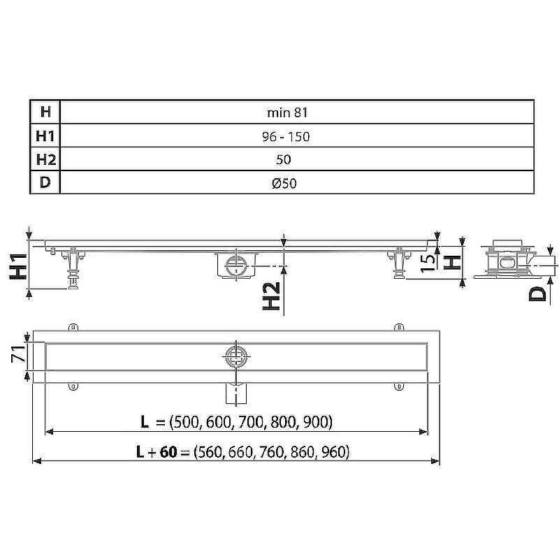 Душевой лоток Timo DP20-90 купить в интернет-магазине Sanbest