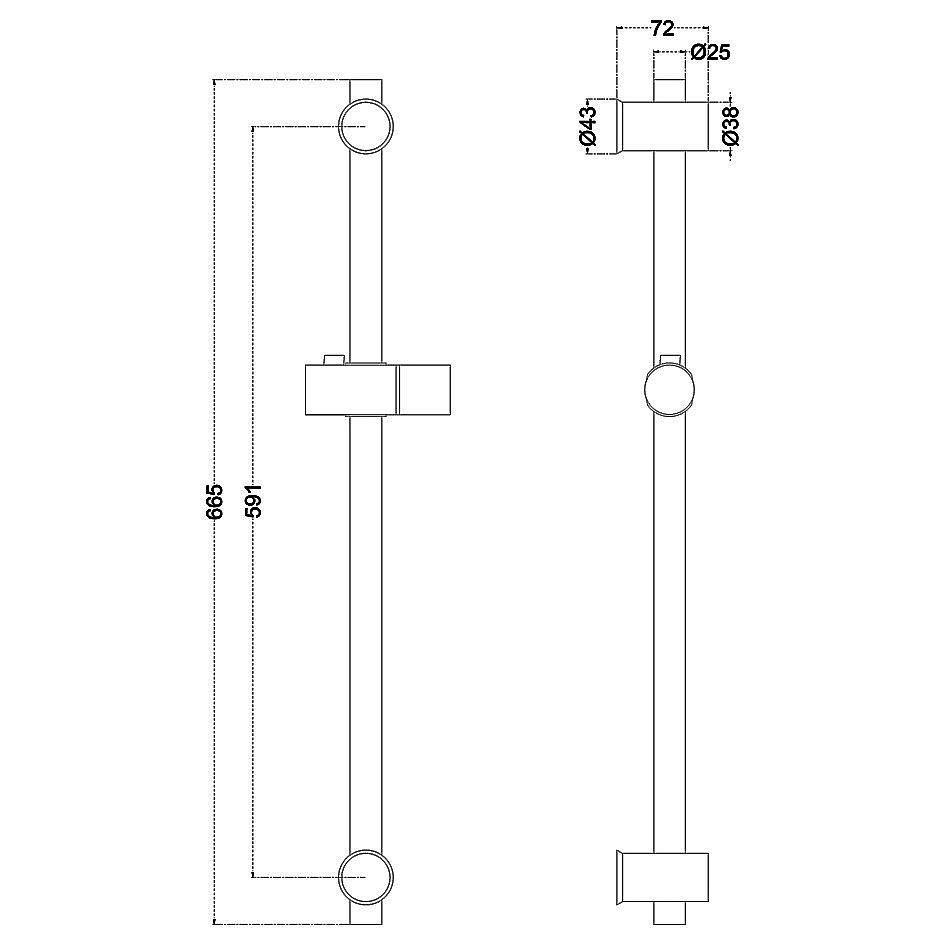 Душевая штанга Melana Tondo F610106 купить в интернет-магазине сантехники Sanbest