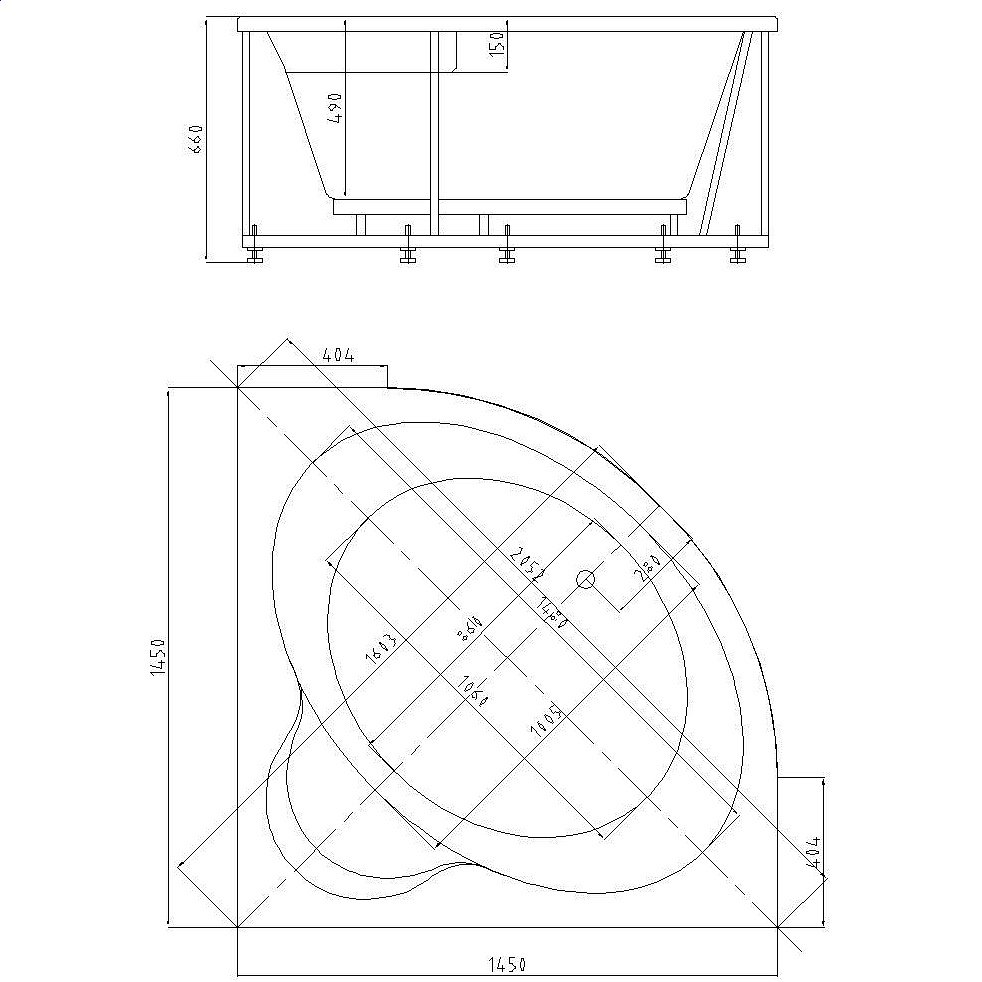 Ванна Aquatek Ума 145х145 UMA145-0000001 белая купить в интернет-магазине Sanbest
