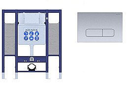 Инсталляция для унитаза Aquatek INS-0000015 с кнопкой KDI-0000014 хром матовый купить в интернет-магазине сантехники Sanbest