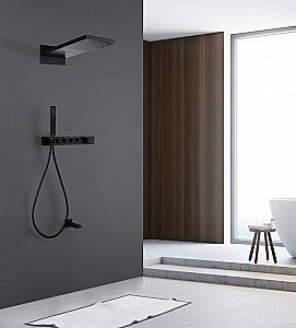 Душевая система Abber Rund AF8753B черная матовая купить в интернет-магазине сантехники Sanbest