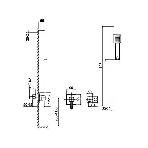 Смеситель для душа Caprigo Diamante 50-115 Золото купить в интернет-магазине сантехники Sanbest