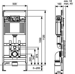 Инсталляция для унитаза TECE Lux 100 9600100 купить в интернет-магазине сантехники Sanbest