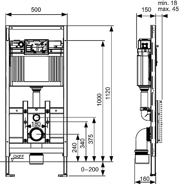 Инсталляция для унитаза TECE Lux 100 9600100 купить в интернет-магазине сантехники Sanbest