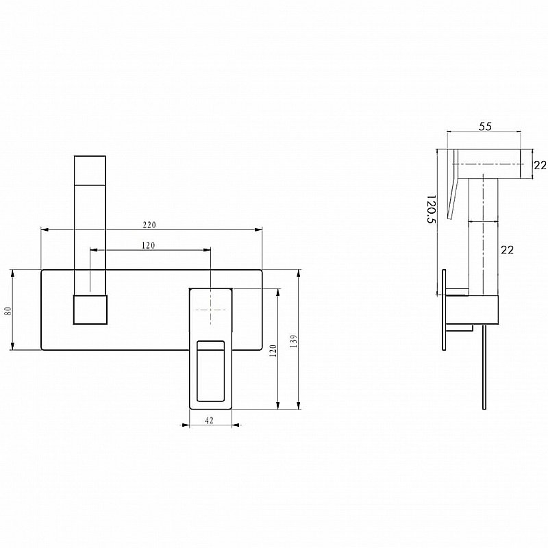 Гигиенический душ Boheme Q 147-GB золото/черный купить в интернет-магазине сантехники Sanbest