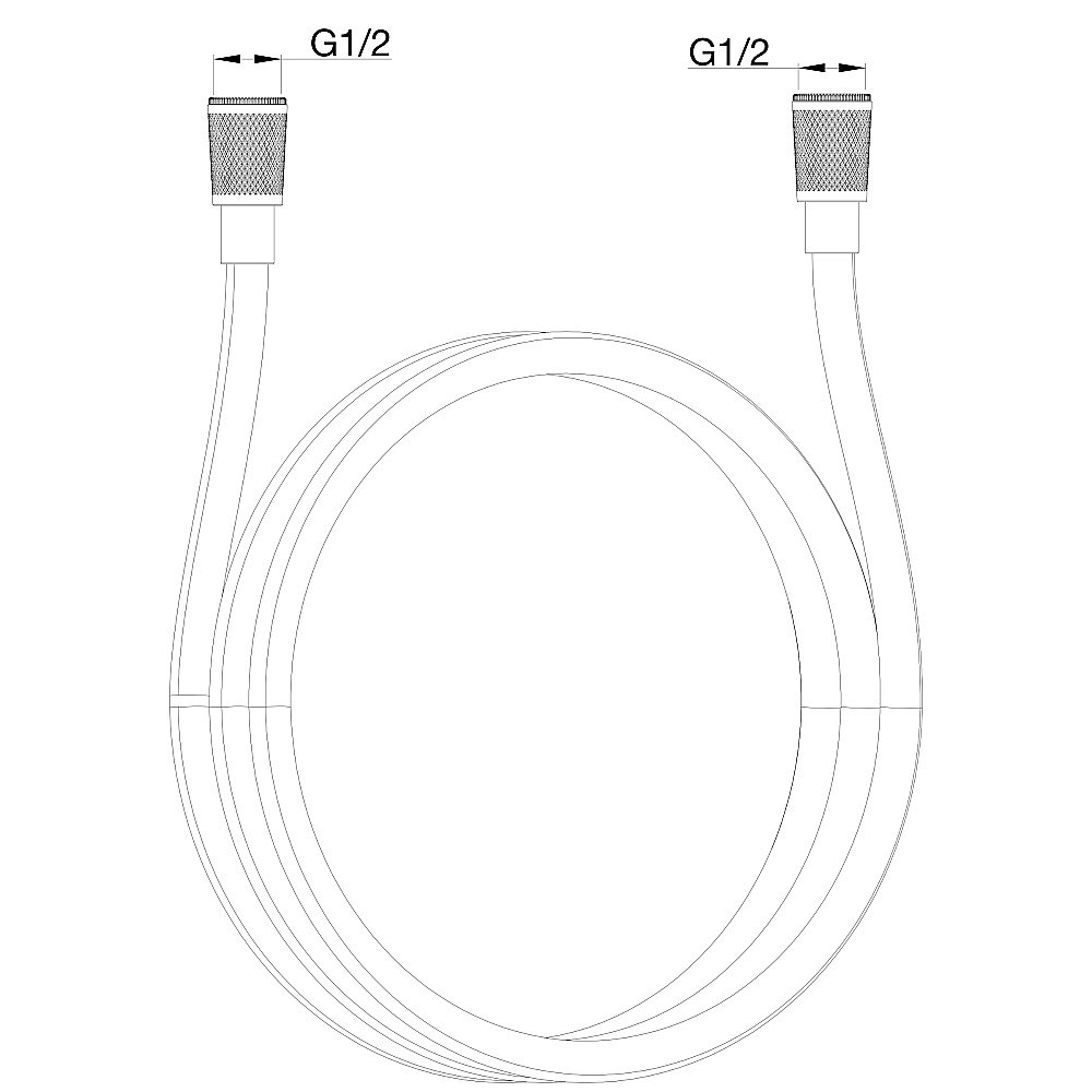 Шланг для душа в силиконовой оплётке 800 мм WONZON & WOGHAND, Черный матовый (WW-RG01-800-MB) купить в интернет-магазине сантехники Sanbest