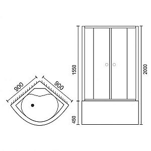 Душевой уголок Royal Bath RB90BK-C 90х90 матовый купить в интернет-магазине Sanbest