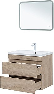 Тумба с раковиной Aquanet Нота New 334198 75 дуб светлый для ванной в интернет-магазине Sanbest