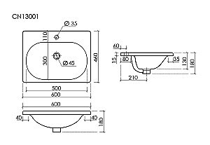 Раковина Ceramica Nova Sabo CN13001 белый купить в интернет-магазине Sanbest