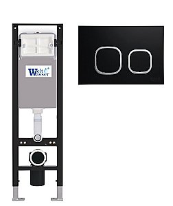 Инсталляция для унитаза WW AMBERG 350 BL 10000012280 кнопка черная матовая купить в интернет-магазине сантехники Sanbest