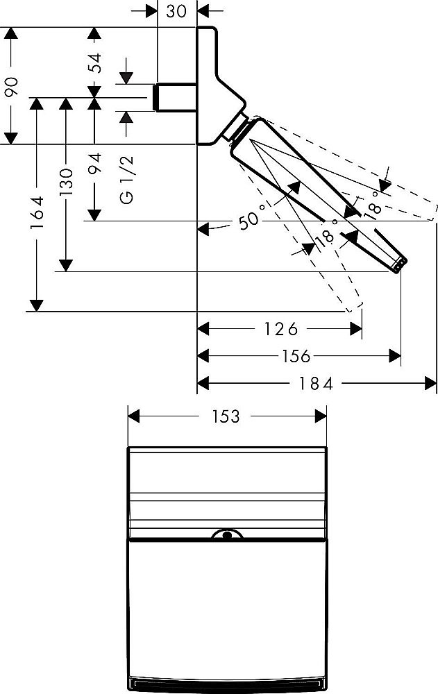 Верхний душ Hansgrohe Raindance Rainfall 150 1jet 26442000 купить в интернет-магазине сантехники Sanbest