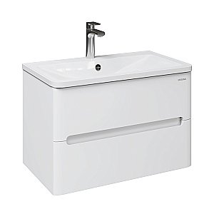 Тумба с раковиной подвесная Grossman АДЕЛЬ-НОРМА 80 белая для ванной в интернет-магазине Sanbest