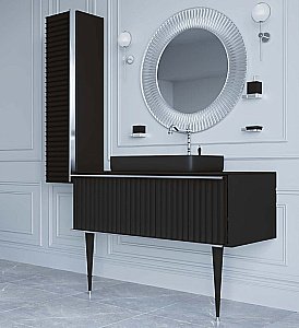 Тумба с раковиной Armadi Art Vallessi Avantgarde Canale 80 со столешницей черный с хромом для ванной в интернет-магазине Sanbest