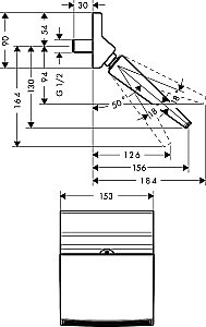 Верхний душ Hansgrohe Raindance Rainfall 150 1jet 26442000 купить в интернет-магазине сантехники Sanbest