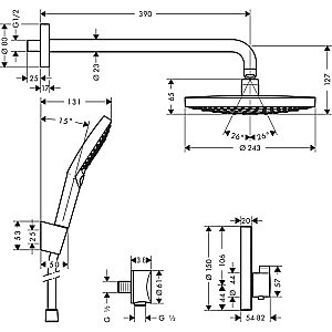 Душевая система Hansgrohe Raindance Select S 27297000 хром купить в интернет-магазине сантехники Sanbest