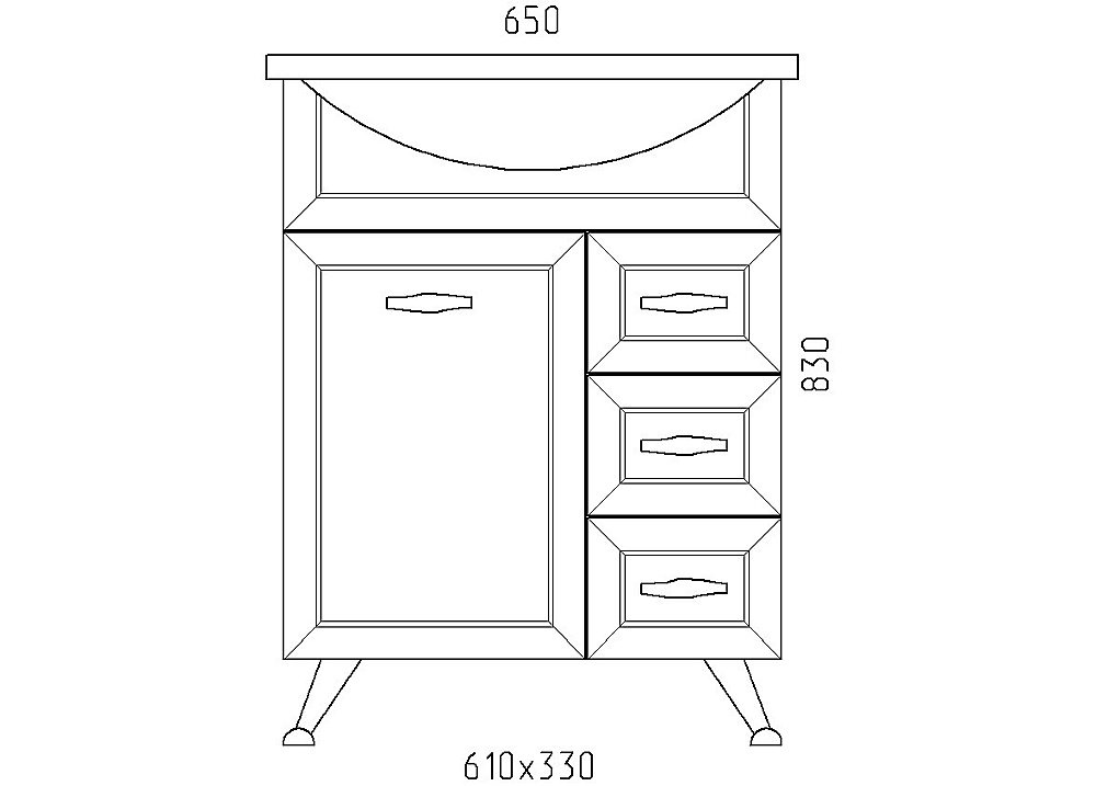 Тумба с раковиной Rush Fiji 65 FIS18165W белая для ванной в интернет-магазине Sanbest