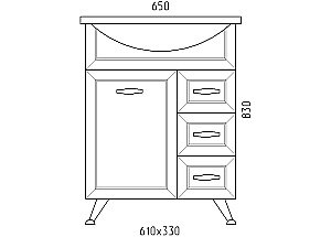 Тумба с раковиной Rush Fiji 65 FIS18165W белая для ванной в интернет-магазине Sanbest