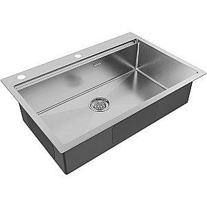 Кухонная мойка Paulmark Kroner-Pro 75 PM707551-BS брашированная сталь купить в интернет-магазине сантехники Sanbest