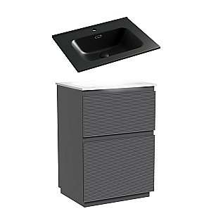 Тумба с раковиной Sancos FOLK Floor FL60FGS/CN7001MB 60 Grey soft для ванной в интернет-магазине Sanbest