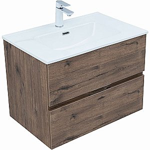 Тумба с раковиной Aquanet Алвита new 70 334185 дуб веллингтон табак для ванной в интернет-магазине Sanbest